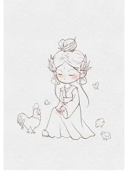 临摹古风q版人物