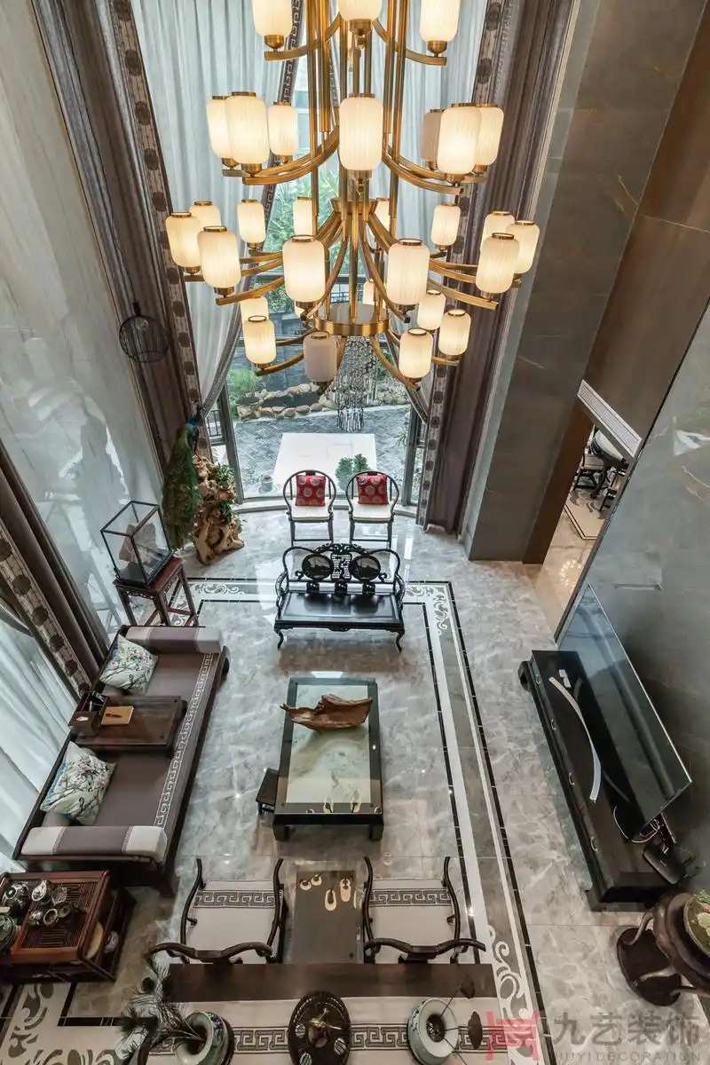 中式别墅600平米87万-珊瑚湾畔别墅装修案例-广州房天下家居装修网