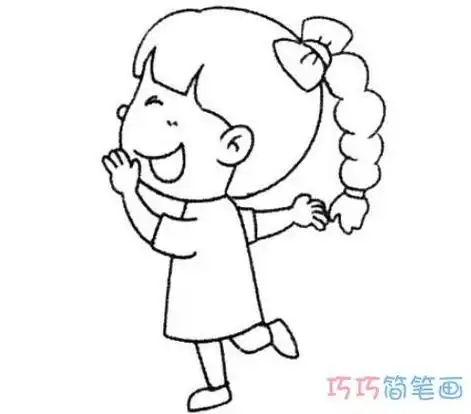 小女孩侧面怎么画简单小女孩简笔画图片