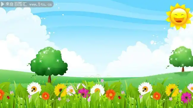 卡通草地风景图片-大自然-百图汇素材网