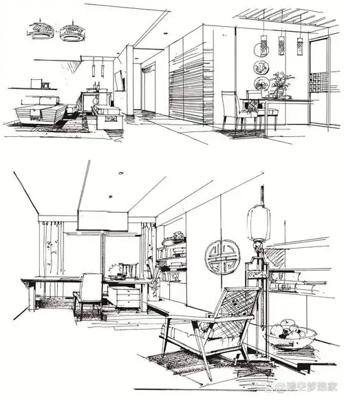 室内|徒手草图系列16615家装客厅979797