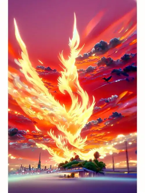 ai绘画火凤凰涅盘浴火重生