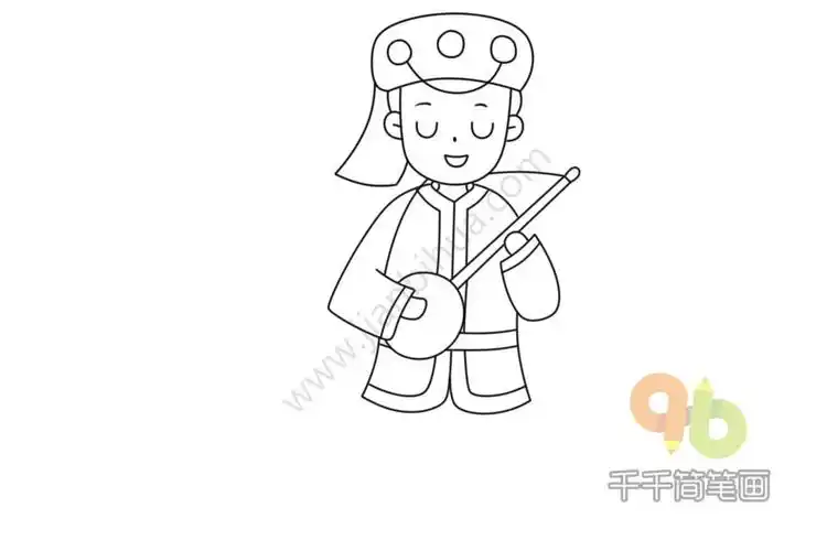 少数民族 怒族男孩简笔画