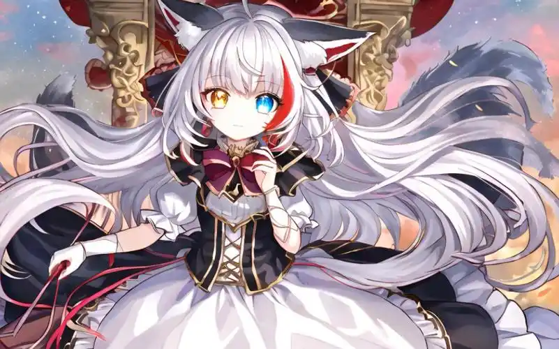 异瞳白发狐耳,下篇【ai绘图】