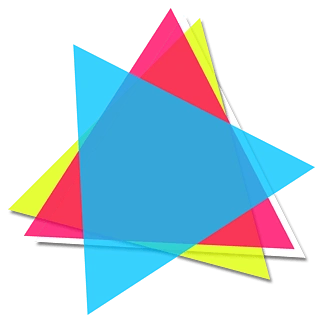 水彩卡通彩色三角形