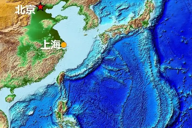 中国周边海域海底地形分布图
