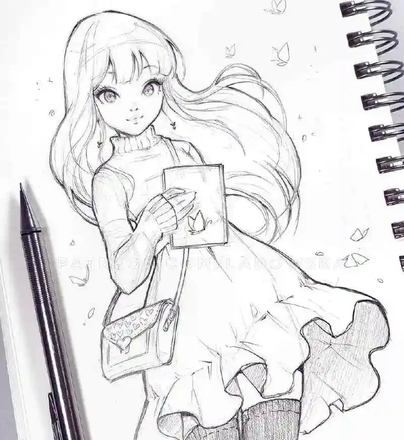 主页 美术作品 铅笔画  初学者应该多准备一些动漫人物线稿临摹图,ins