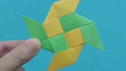 简单飞镖折纸教程,手工制作风车飞镖