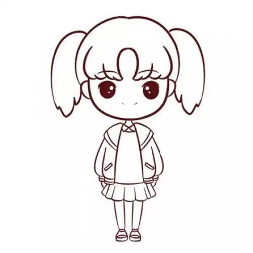 人物简笔画中学女孩