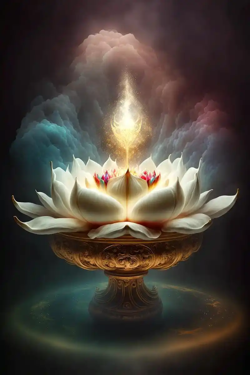 佛教莲花壁纸原创ai画.一念心清净,莲花处处开,一花一净土, - 抖音