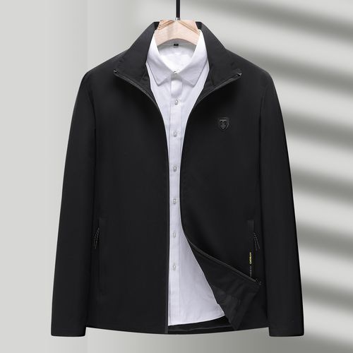 春季中年男士商务夹克衫爸爸装休闲上衣中老年父亲秋装老人外套男