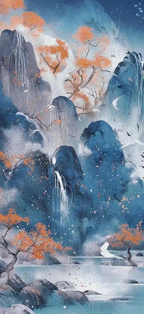 一期山水画壁纸好有意境美