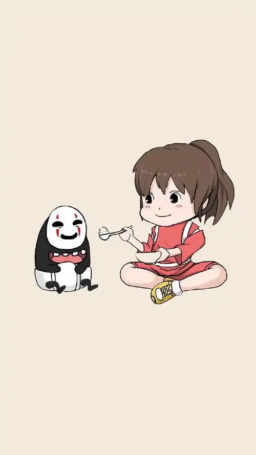 呆萌动漫人物插画高清手机壁纸,动漫,卡通,动漫,唯美,高清,插画,手机