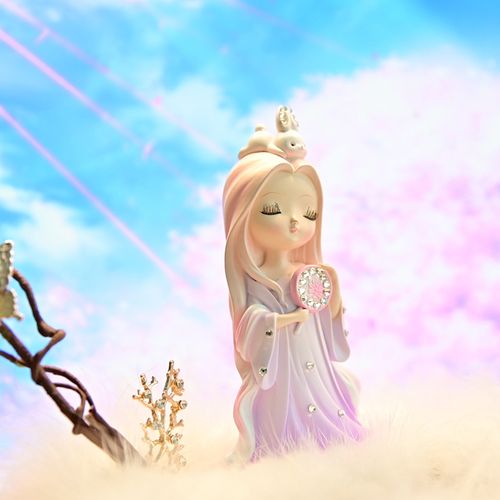 汽车摆件车载摆件可爱卡通临月仙小仙女娃娃树脂工艺品创意礼品
