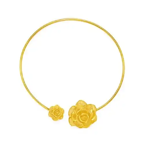 在周大福官网上看到这款黄金玫瑰项圈,感觉好好看,看小红书和某宝上都