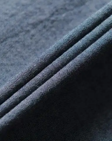 灰蓝色纯色纯棉修身长袖衬衫