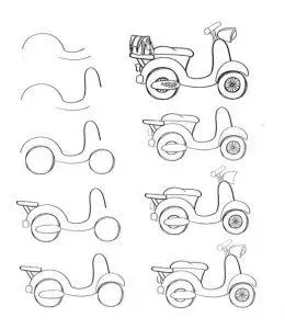摩托车儿童简笔画大全