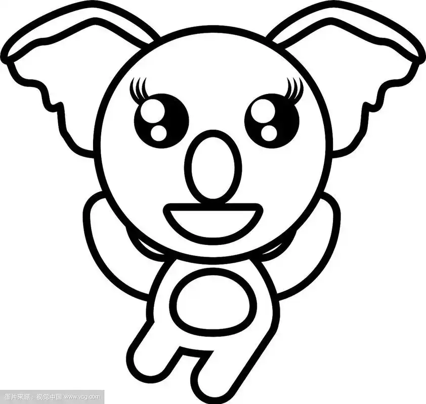 卡通考拉动物的轮廓
