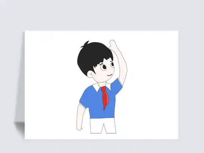 简笔画小人升国旗敬礼卡通敬礼的小女孩少先队员素材这是一组少先队员