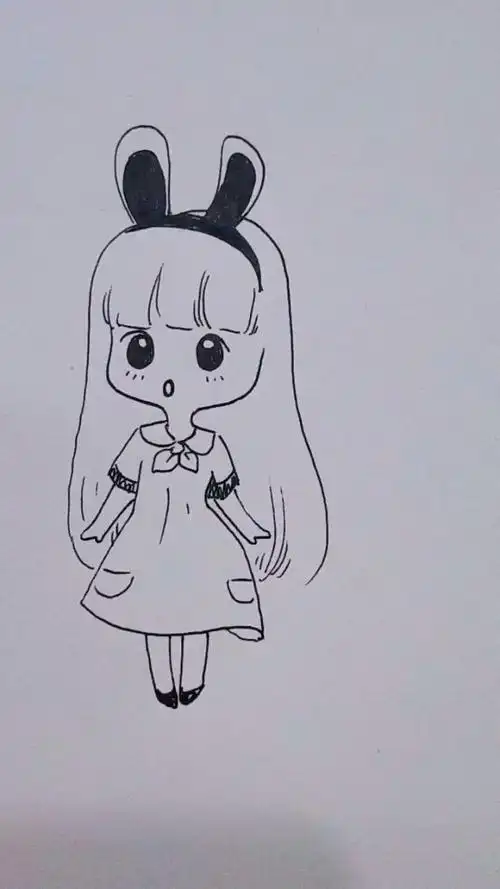 简单几笔就是一个可爱的兔女郎啦!