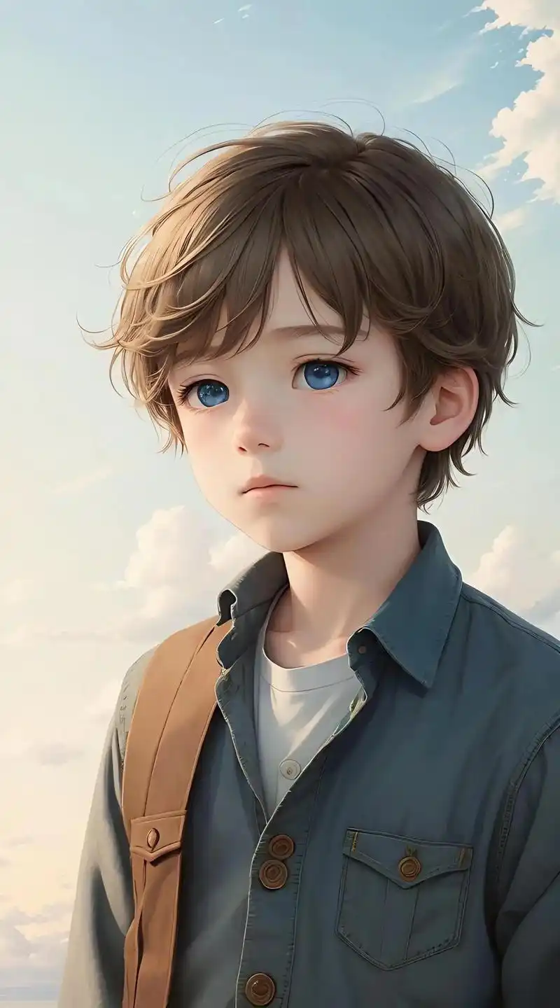 漫画中的小男孩.#二次元 #动漫 #壁纸 #男孩 #可爱 - 抖音