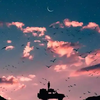 星空背景图 人间一趟,积极向上,不_微信头像_我要个性网