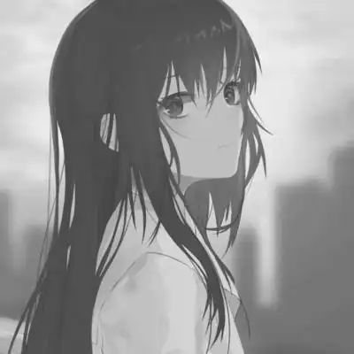 黑白丧系伤感动漫女头高清图片_女生头像_美头网