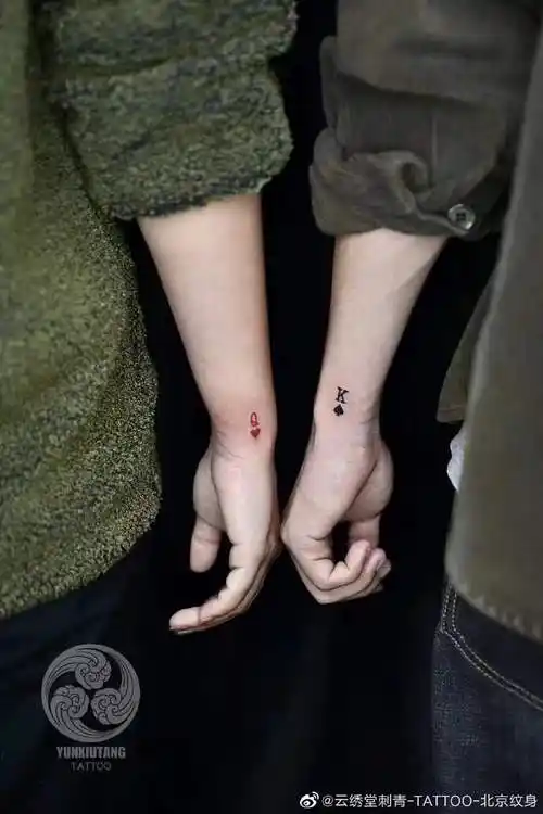 今日纹身图案分享 纹身师梅梅作品 情侣纹.