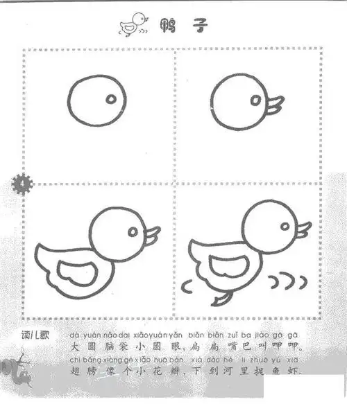 鸭子简笔画图片画法