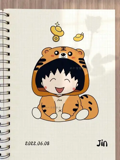 樱桃小丸子简笔画教程7