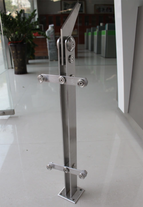 佛山金日盛厂家定制304不锈钢玻璃阳台护栏商场车站楼梯扶手立柱