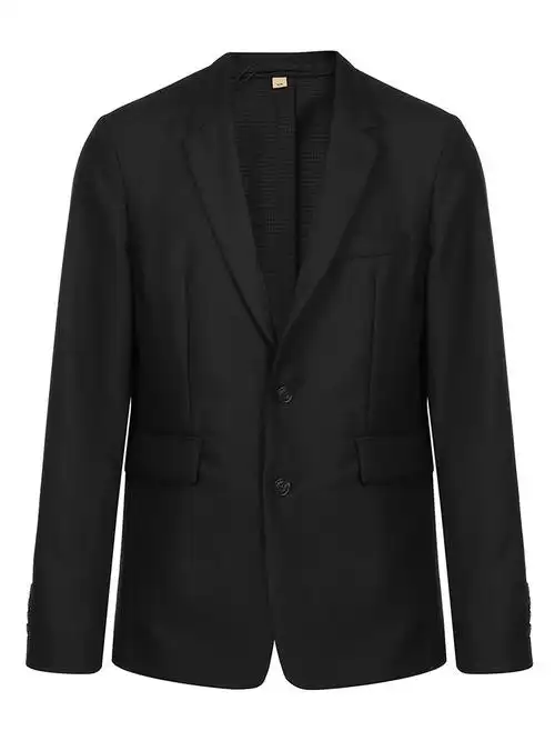 burberry/博柏利 黑色羊毛混纺男士单件西装 男装 80027391