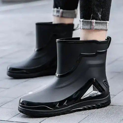 男款雨鞋中筒赛博风水靴保暖雨靴防水工作厨房防滑钓鱼男胶鞋新款
