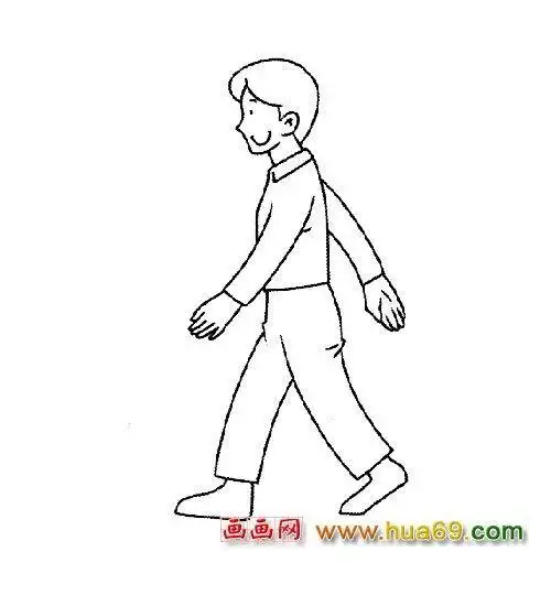 简笔画教案《侧身站立的男孩》小精灵儿童网站站立的人物简笔画步骤