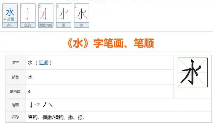 水字第二画的笔画名称是什么