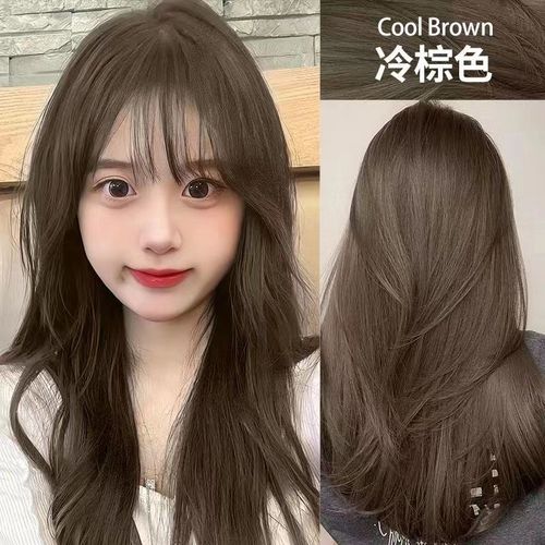 冷棕色染发膏自己在家染发天然植物显白褪色剂2023流行色爆款学生