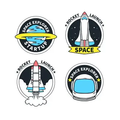 宇航员太空科技星空矢量图标