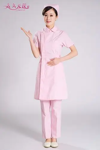 厂家供应 护士服医师服女 圆领外翻排开短袖医护大褂 医院工作服