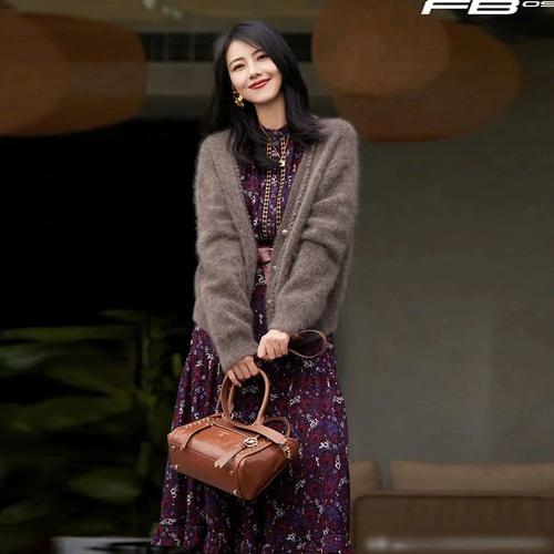 kelly高圆圆明星同款裙子毛衣长袖连衣裙秋高端两件套套装cora