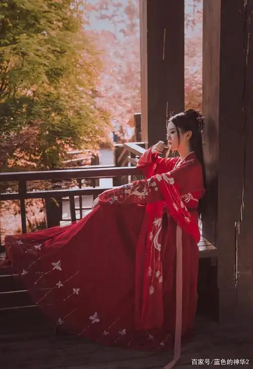 古风红色汉服唯美拍摄梦回大唐