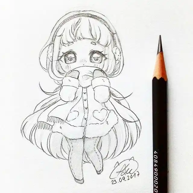 她笔下的二次元美少女特别适合初学者去临摹,线条比较简单,画起来