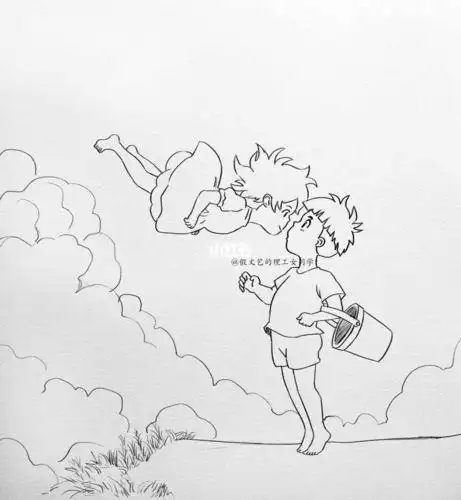 宫崎骏悬崖上的金鱼公主简笔画