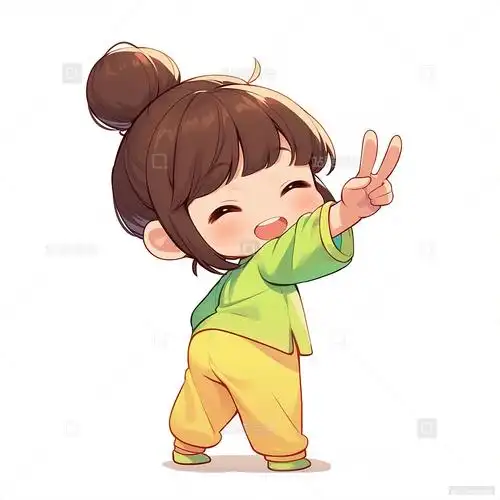 手势比耶的可爱女孩