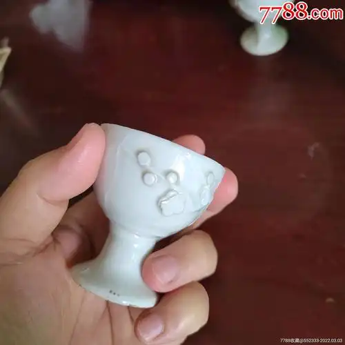 民国德化白瓷高脚梅花杯3只