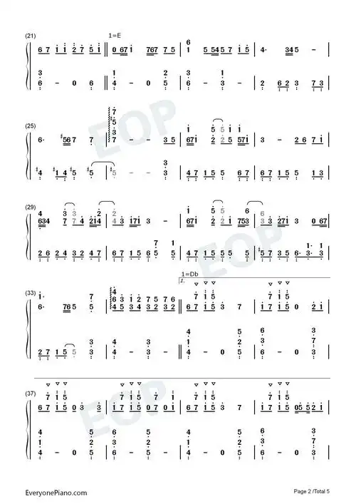 m八七-新奥特曼主题曲双手简谱预览2