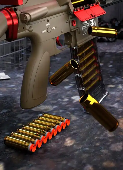 软弹枪m4a1吃鸡突击步抢可发射子弹全自动抛壳m416白色高配30发软弹
