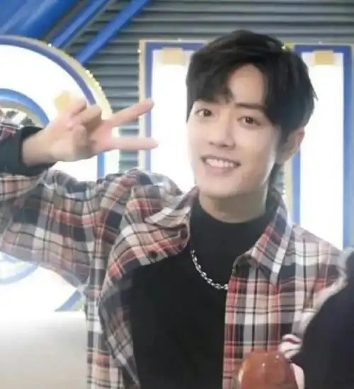 肖战的比耶剪刀手自拍