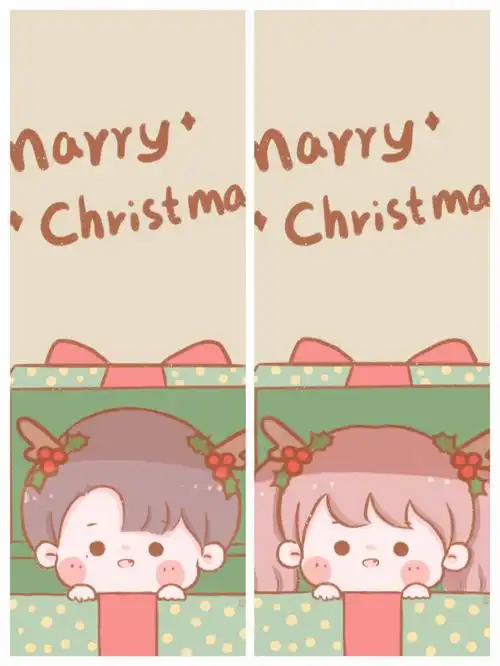 圣诞情侣壁纸一人一半