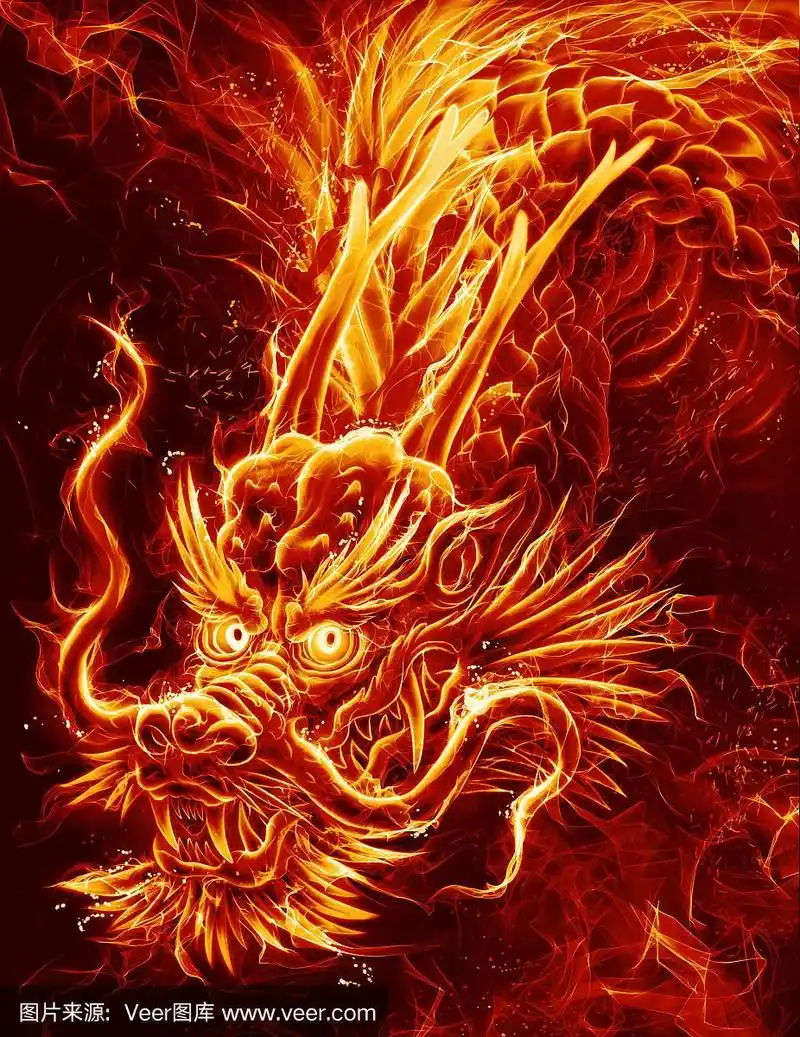 火,龙,热,垂直画幅,图像