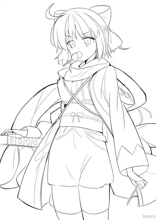 作业:动漫线稿零基础入门学习之主线与辅线的画法练习 - rh-11-215艮